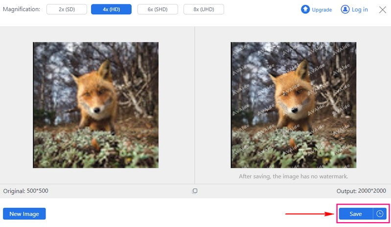 Download Your Upscaled Image without a Watermark