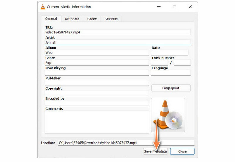 يقوم برنامج Vlc Media Player بتحرير بيانات تعريف Ogg