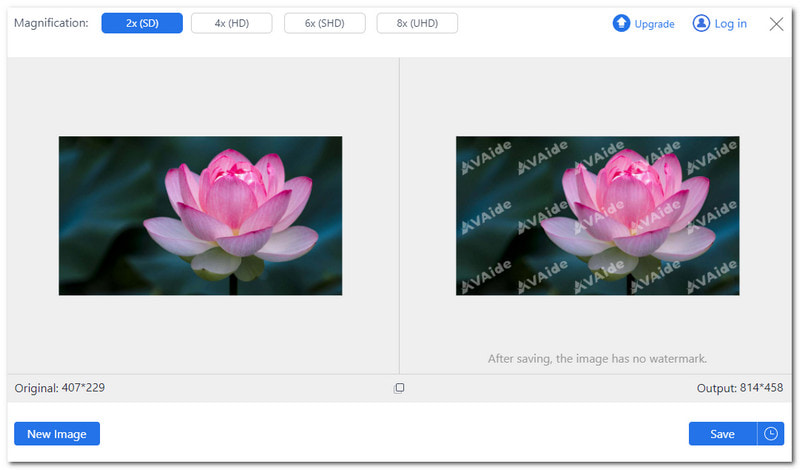 Avaide Image Upscaler ตัวเพิ่มสเกลเลอร์ JPEG