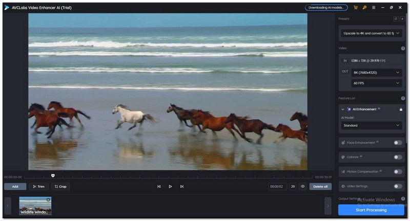 Avclabs Video Enhancer Ai Upscaler de resolução de vídeo