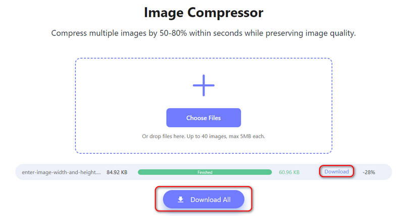 Téléchargez les images compressées