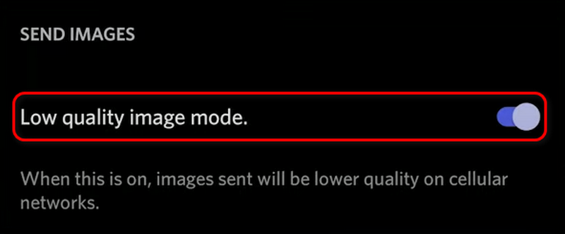 Turn On Low Quality Image Mode