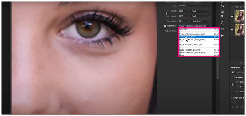 Using Preserve Details Option to Upscale Image With Photoshop