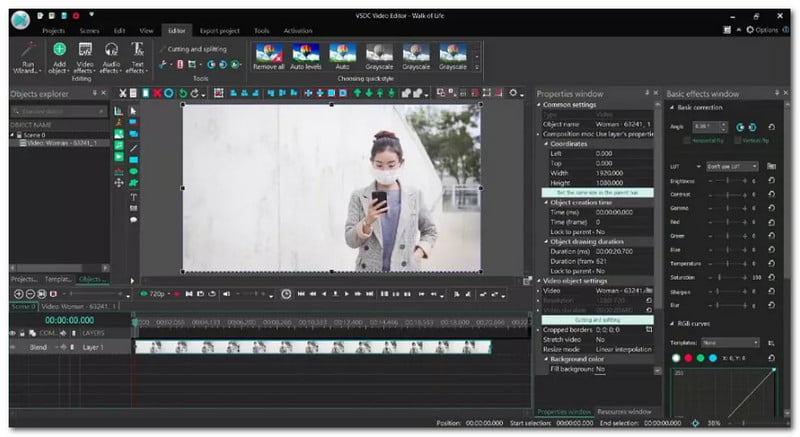 Pembuang Latar Belakang Video Editor Video Percuma VCDC