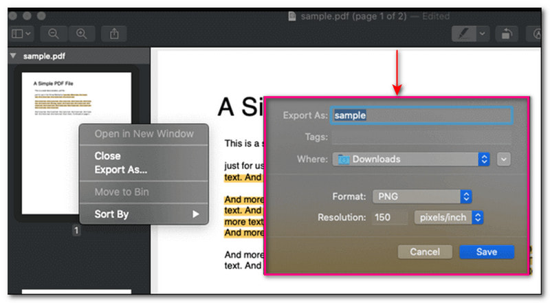 Preview Convert PDF to PNG