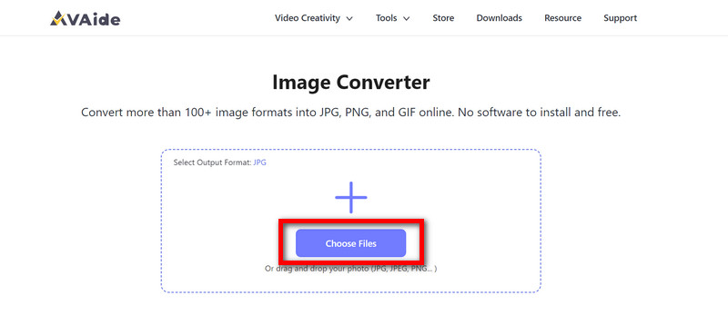 Avaide Converter Choisissez les fichiers