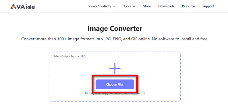 Avaide Image Converter Dateien auswählen