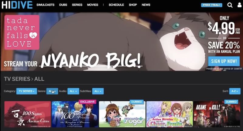 Bedste anime på Hidive