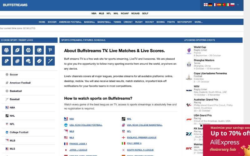 Buffstreams Website