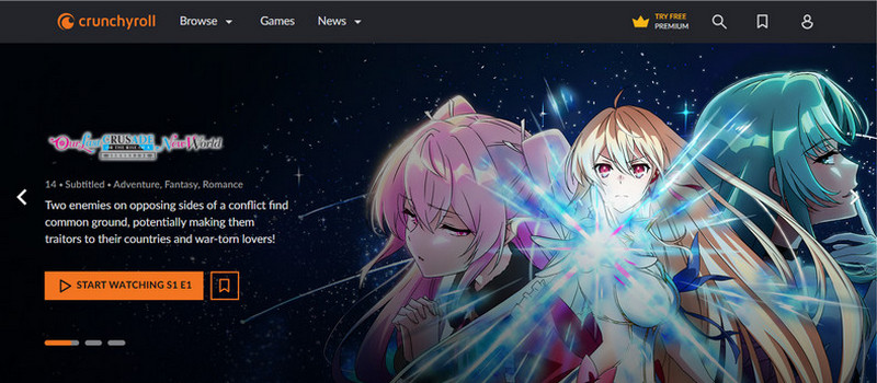 Crunchyroll Interface