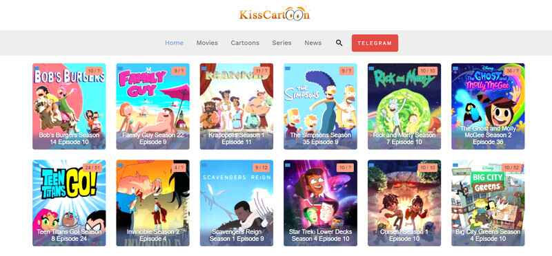 Kisscartoon 界面