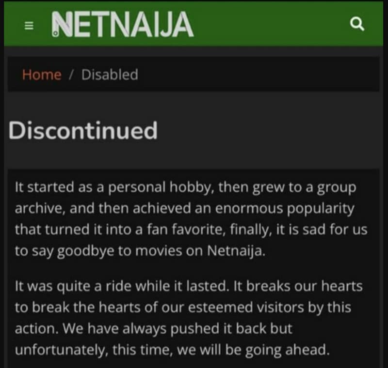 Netnaija Discontinued