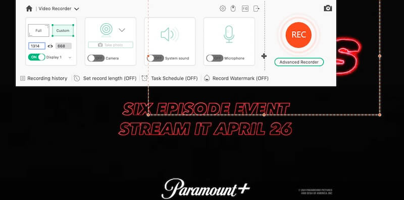 Record Paramount Plus Content