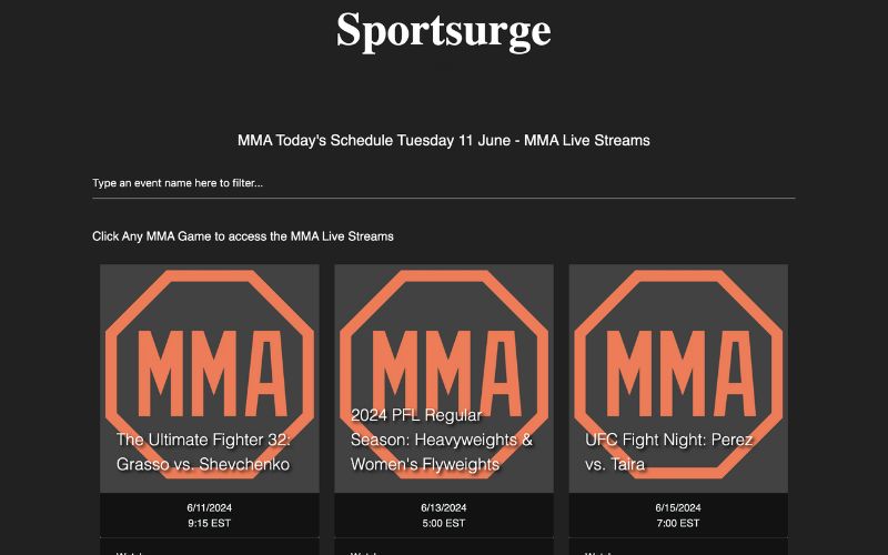 Website van Sportsurge