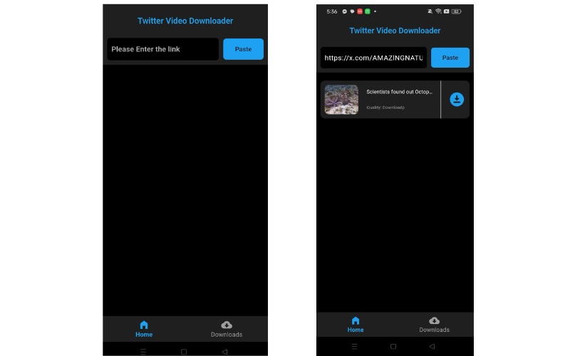 Twitter Video Downloader -sovellus