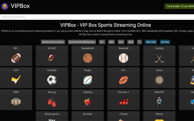 Sitio web de Vipbox