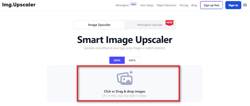 Smart Image Upscaler Click Drag