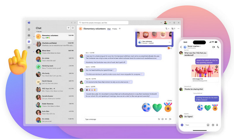 Διεπαφή χρήστη Microsoft Teams