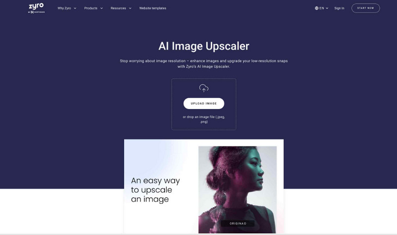 Zyro AI Image Upscaler