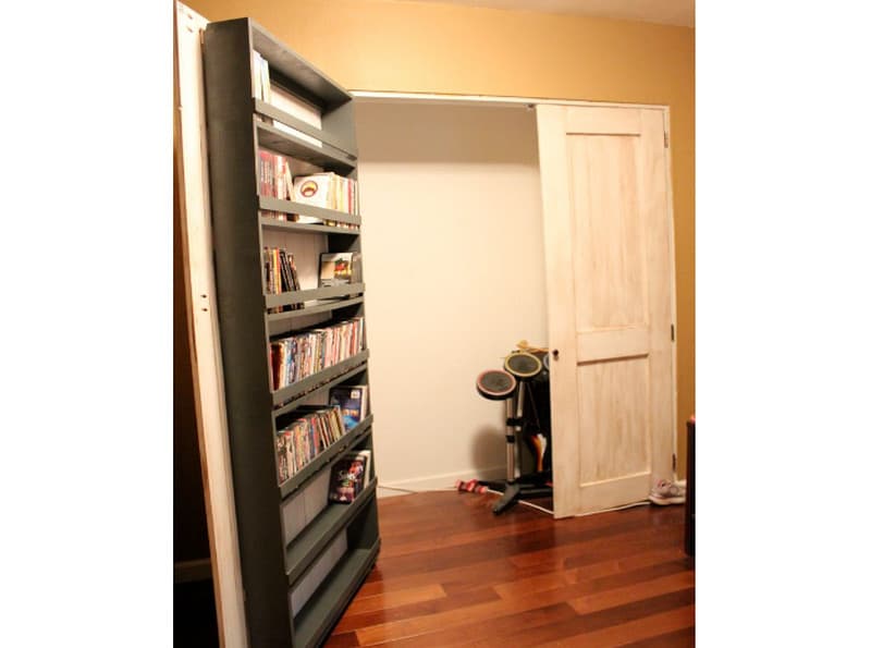 Closet Hidden DVD Storage