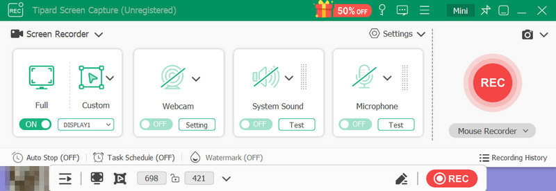 Interface Avaide Recorder