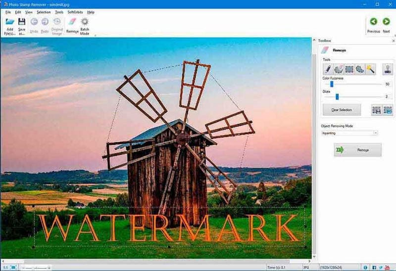 Interface Photostamp Watermark Remover