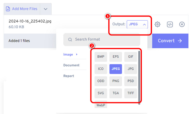 Choose Jpeg Format Freeconvert