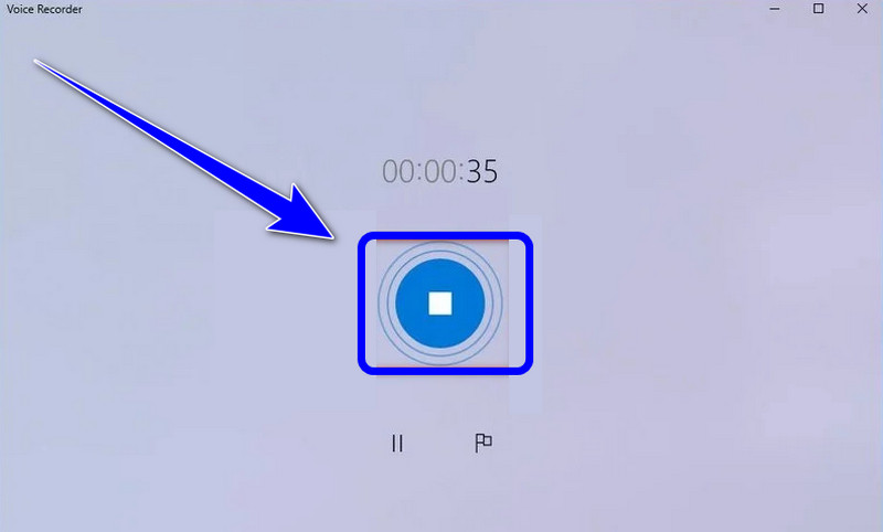 Click Stop Windows Voice Recorder