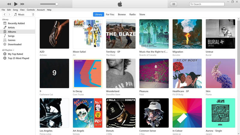 iTunes インターフェース