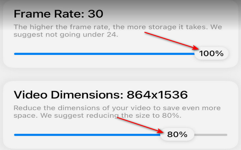 Frame Rate And Video Dimension Toggle