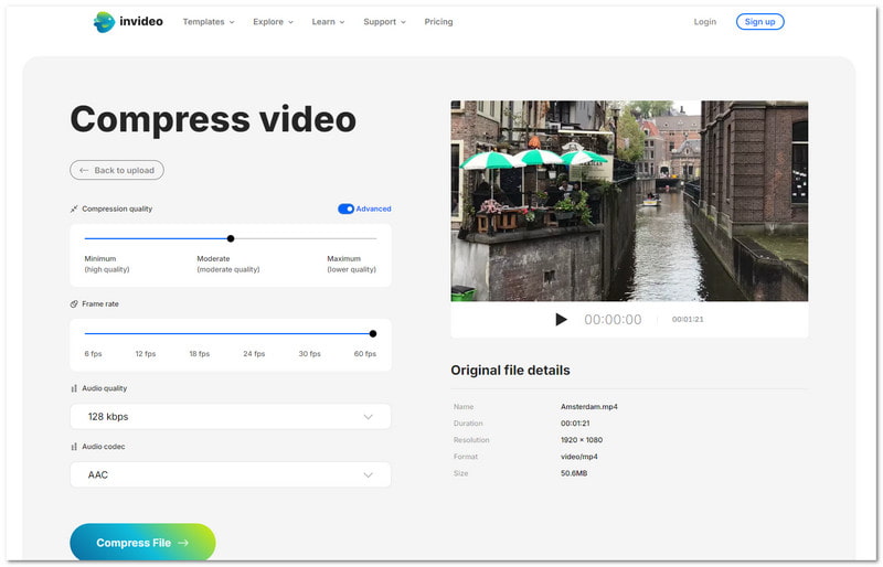 Invideo AI Online Video Compressor Online