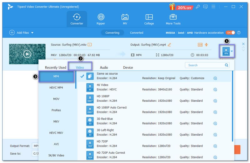 Select A Format And Codec Your Device Supports