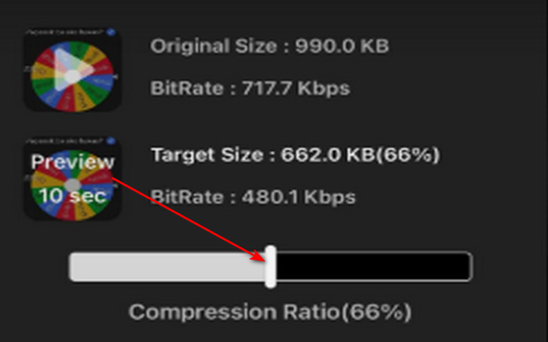 Toggle Compression Ratio