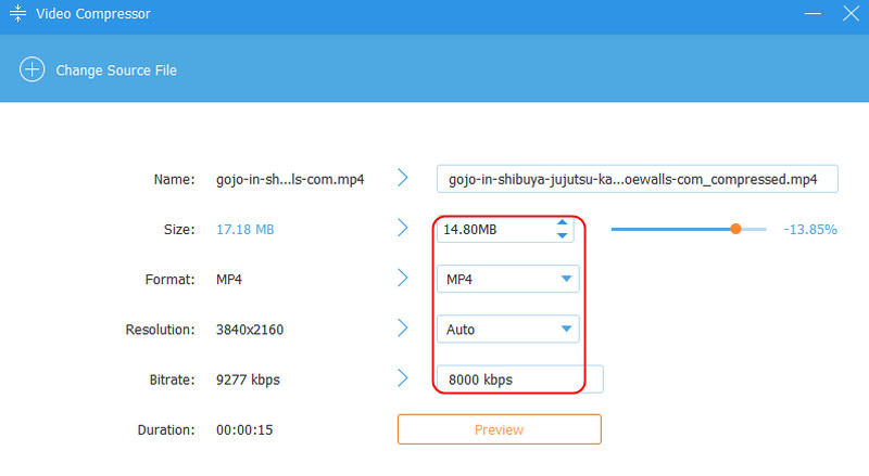 Toggle Compression Setting