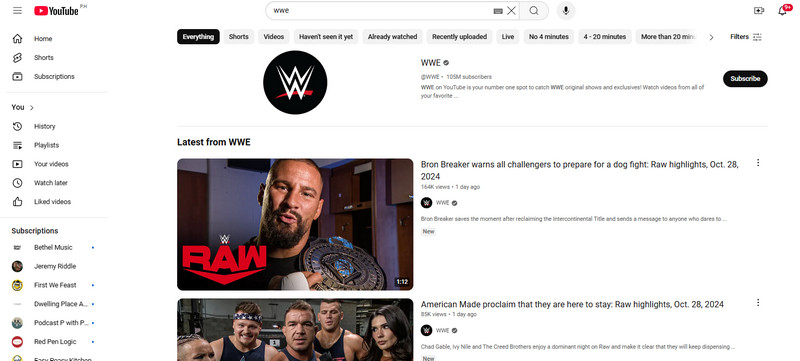 Youtube WWE