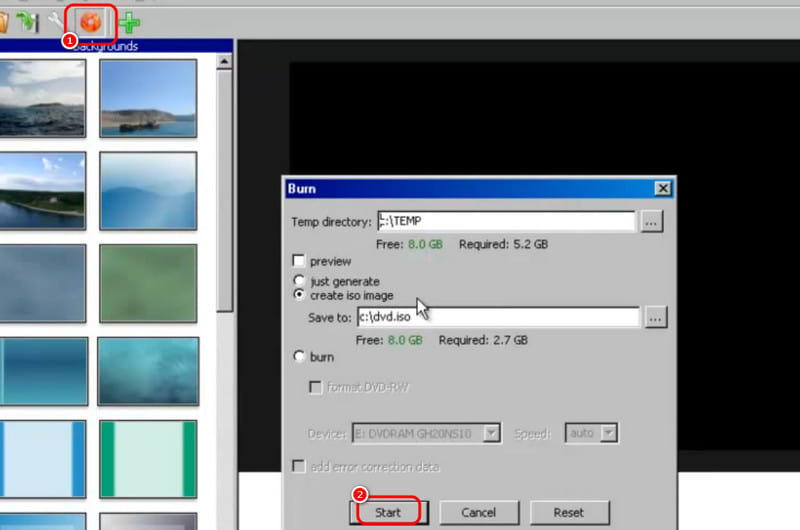 書き込みシンボル DVDstylerを起動