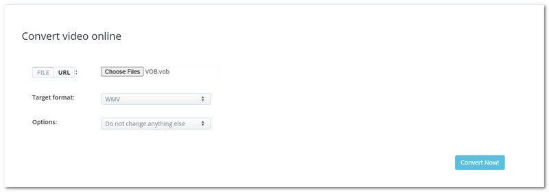 Convertitore online da Vob a Wmv