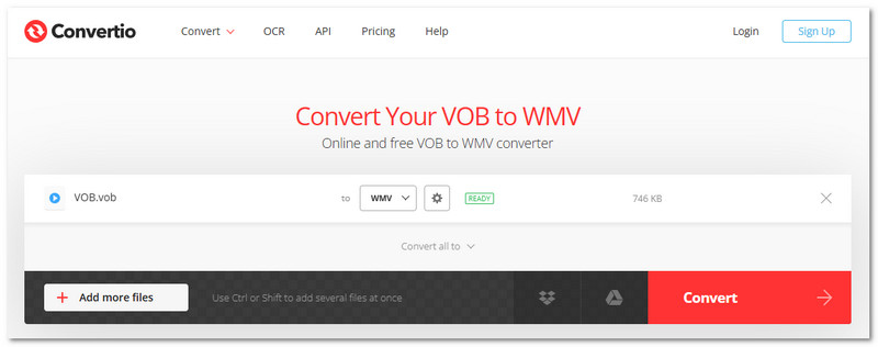 Convertitore online da Vob a Wmv