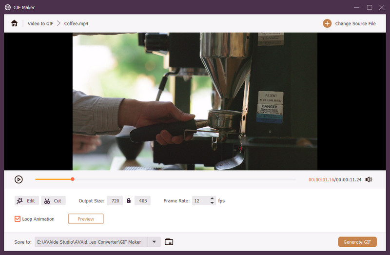 อินเทอร์เฟซโปรแกรมสร้าง GIF