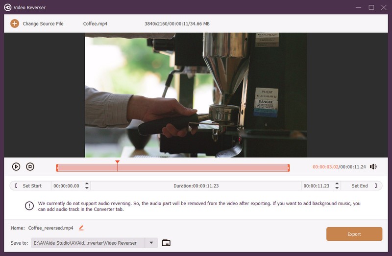 Interface d'inversion vidéo