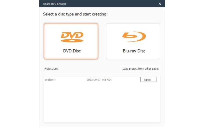 Wählen Sie einen Disc-Typ