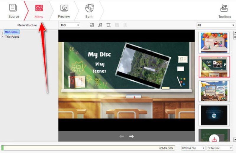 メニューをカスタマイズする