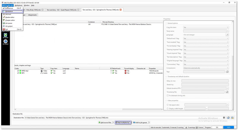 MKVToolNix AVIをMKVに変換