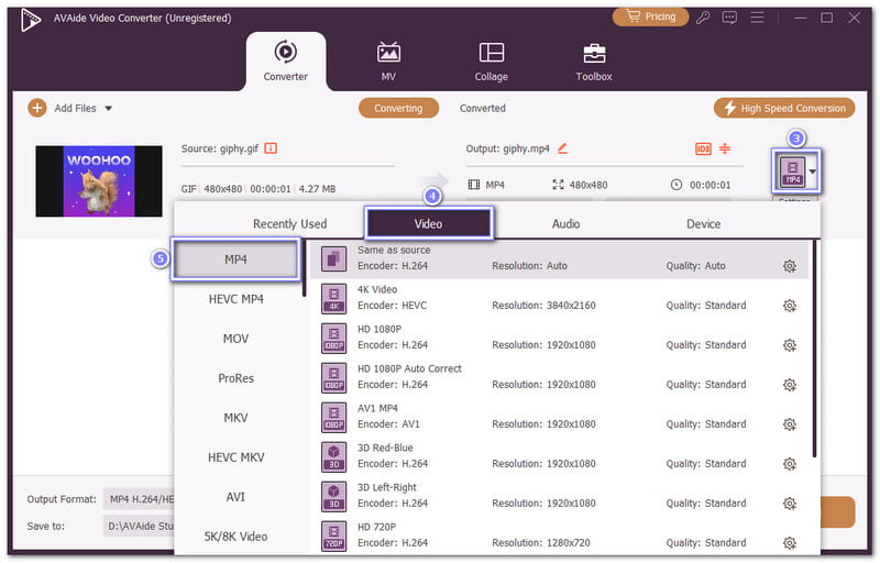 Click MP4 As Your Output