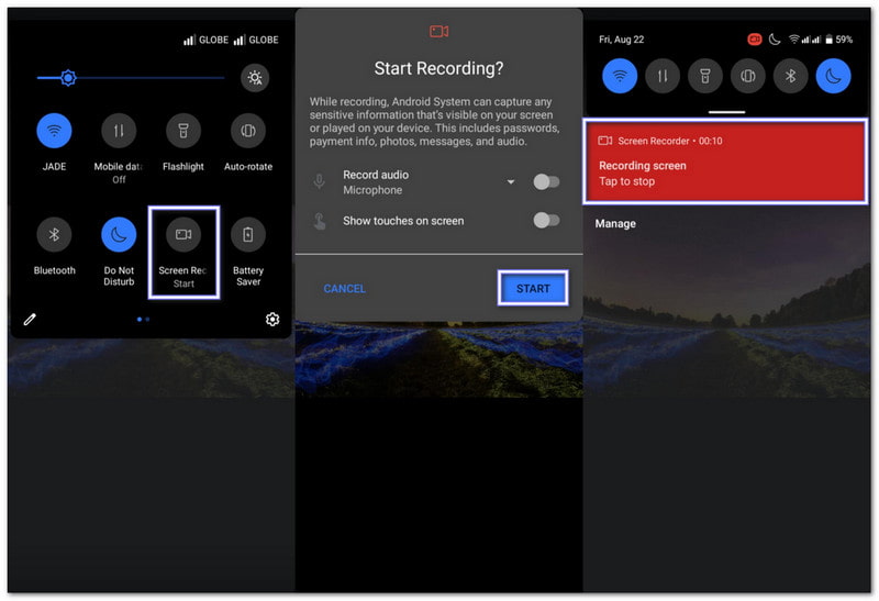 Screen Record And Trim on Android to Convert Gif To MP4