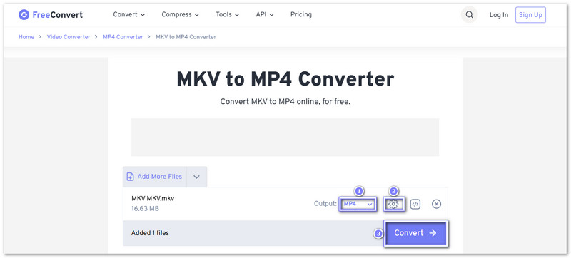 Convertidor en línea FreeConvert