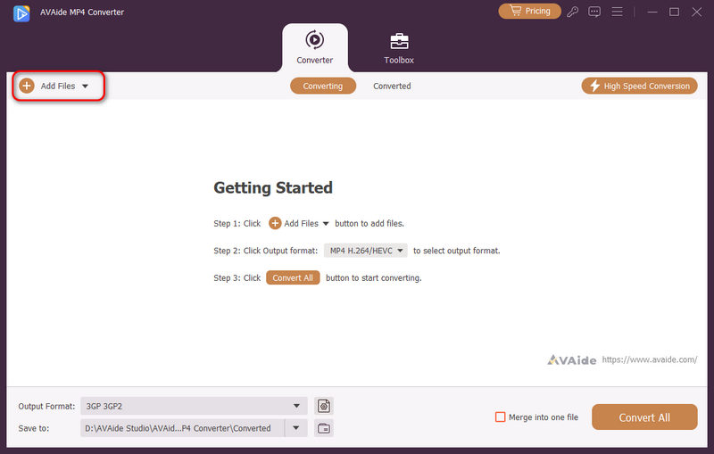 Aggiungi file MP4 ad Avaide