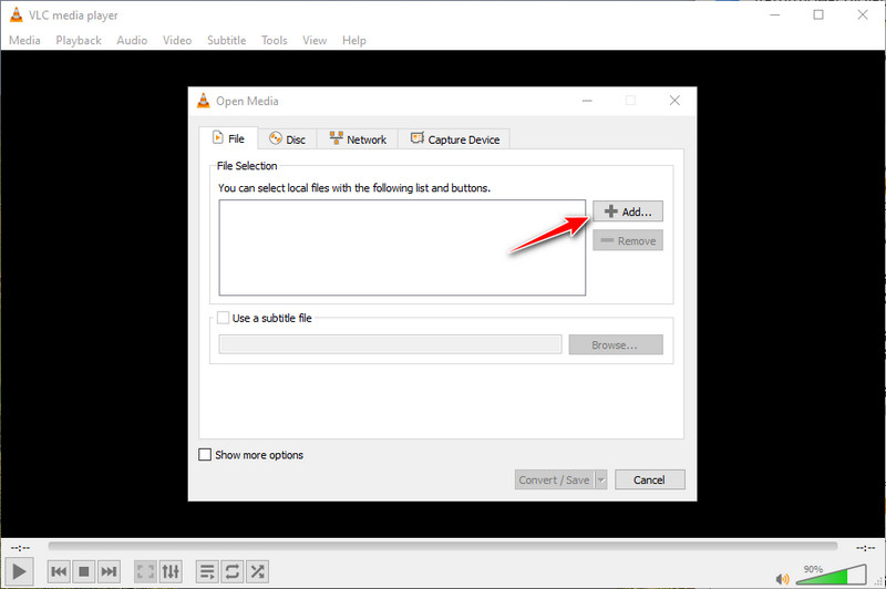Aggiungi file VLC