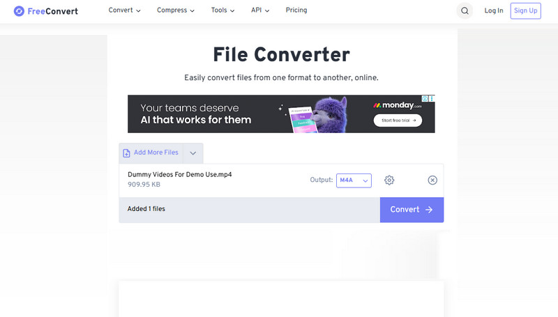 MP4を変換する Freeconvert