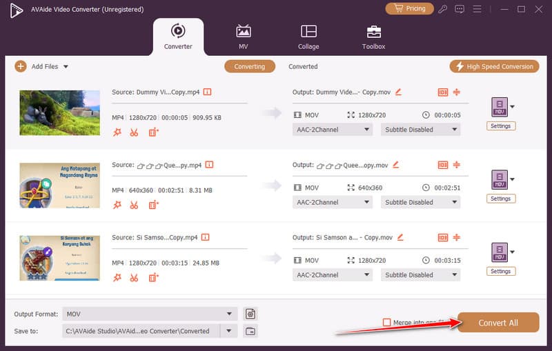 Converti tutto in MOV